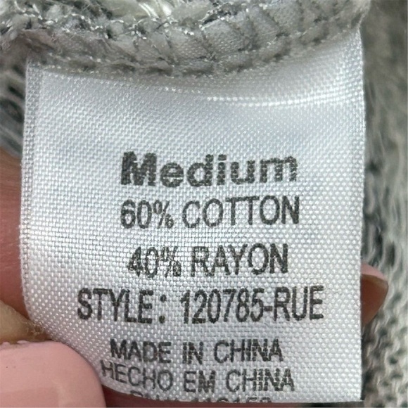 Poof Women's M Gray Striped Hooded Sweater with Fringe Trim - Picture 7 of 8